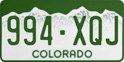 CO license plate 994XQJ