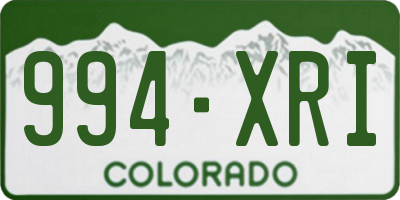 CO license plate 994XRI