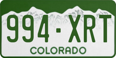 CO license plate 994XRT