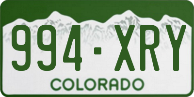 CO license plate 994XRY
