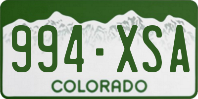 CO license plate 994XSA