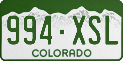 CO license plate 994XSL