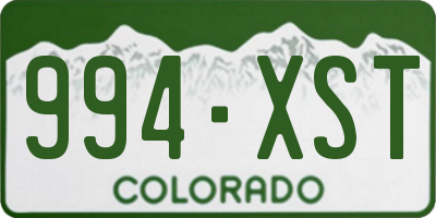CO license plate 994XST