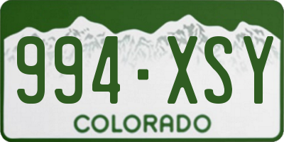 CO license plate 994XSY