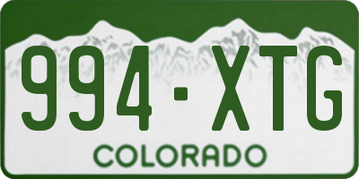 CO license plate 994XTG