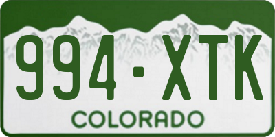 CO license plate 994XTK