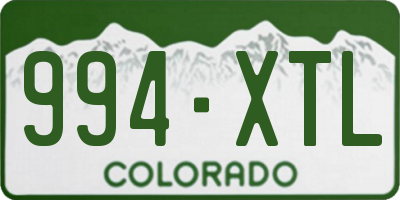 CO license plate 994XTL