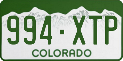 CO license plate 994XTP