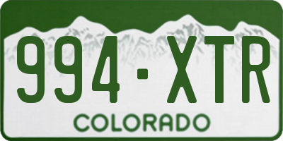 CO license plate 994XTR