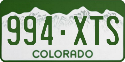 CO license plate 994XTS