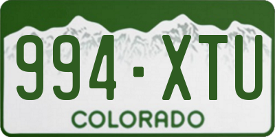 CO license plate 994XTU