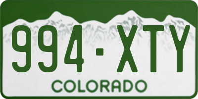 CO license plate 994XTY