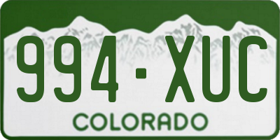 CO license plate 994XUC