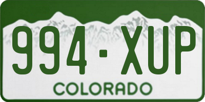 CO license plate 994XUP