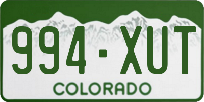 CO license plate 994XUT