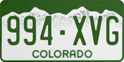 CO license plate 994XVG
