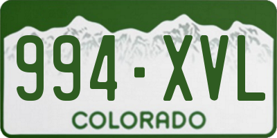 CO license plate 994XVL