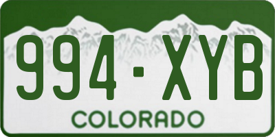 CO license plate 994XYB
