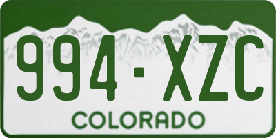 CO license plate 994XZC