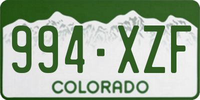 CO license plate 994XZF