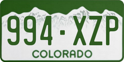 CO license plate 994XZP
