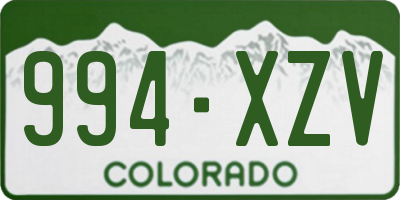 CO license plate 994XZV