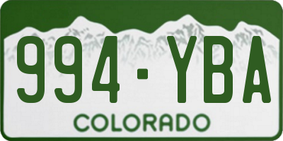 CO license plate 994YBA