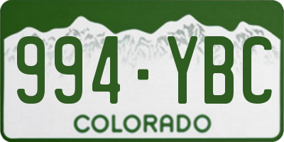 CO license plate 994YBC