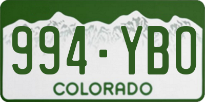 CO license plate 994YBO