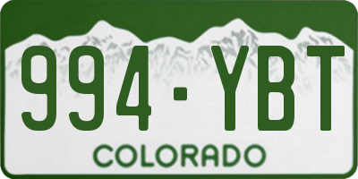 CO license plate 994YBT