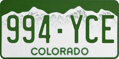 CO license plate 994YCE