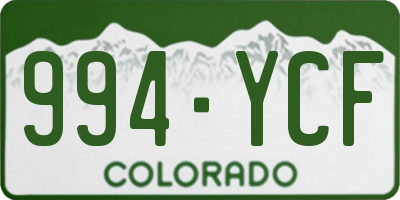 CO license plate 994YCF