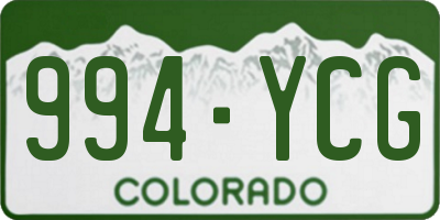 CO license plate 994YCG