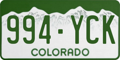 CO license plate 994YCK