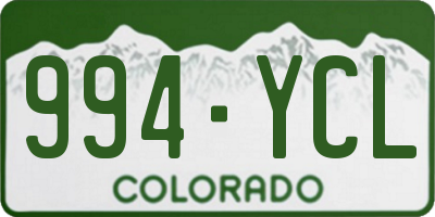 CO license plate 994YCL