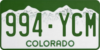CO license plate 994YCM