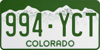 CO license plate 994YCT