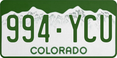 CO license plate 994YCU