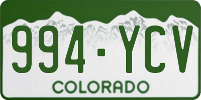CO license plate 994YCV