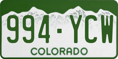 CO license plate 994YCW