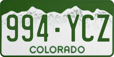 CO license plate 994YCZ
