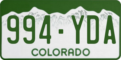 CO license plate 994YDA