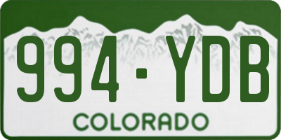 CO license plate 994YDB