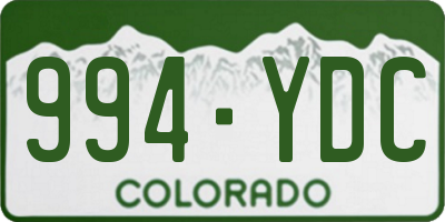 CO license plate 994YDC