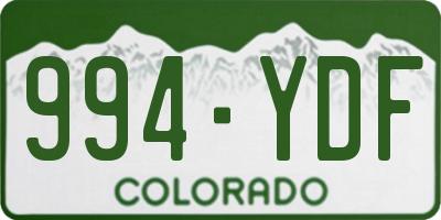 CO license plate 994YDF