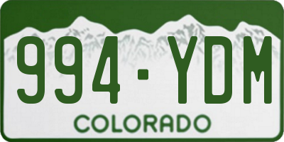 CO license plate 994YDM