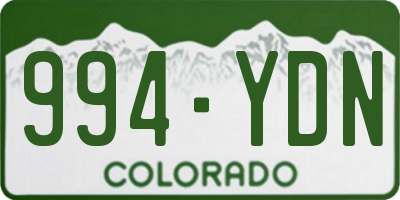 CO license plate 994YDN