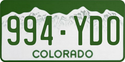 CO license plate 994YDO