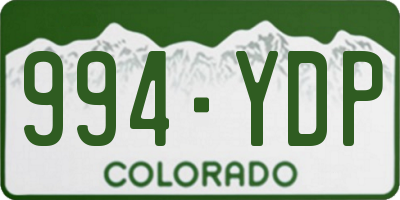 CO license plate 994YDP
