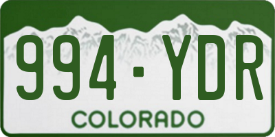 CO license plate 994YDR